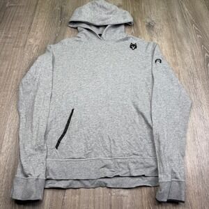 Greyson Clothiers Mens Gray Heather 1914 Wolf Logo Fleece Bleeker Hoodie Size S